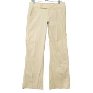 Lee Yellow Pants Stretch Chinos Straight Classic Flat Front Pockets Women Size 8